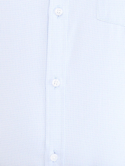 Park Avenue Blue Structure Slim Fit Cotton Blend Formal Shirt