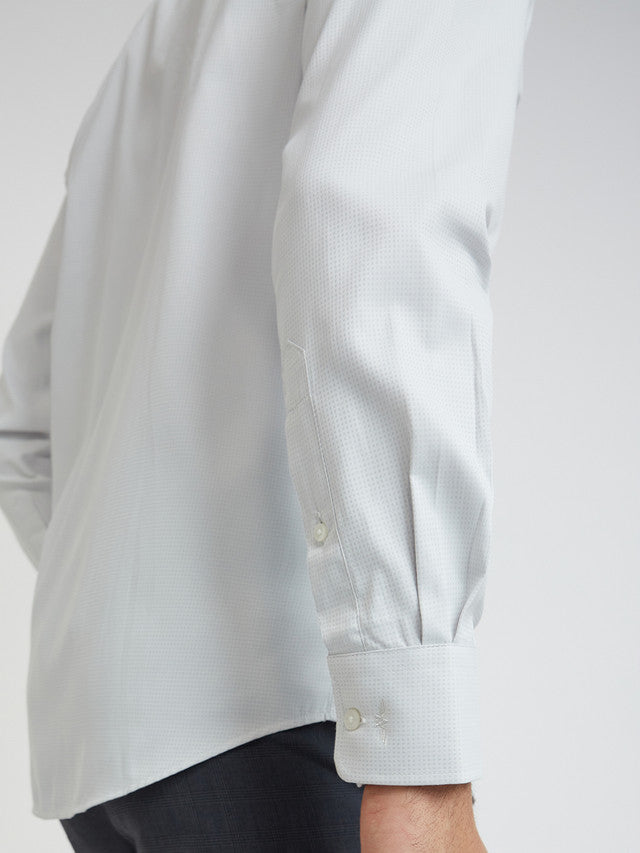 Park Avenue Grey Structure Slim Fit Cotton Blend Formal Shirt