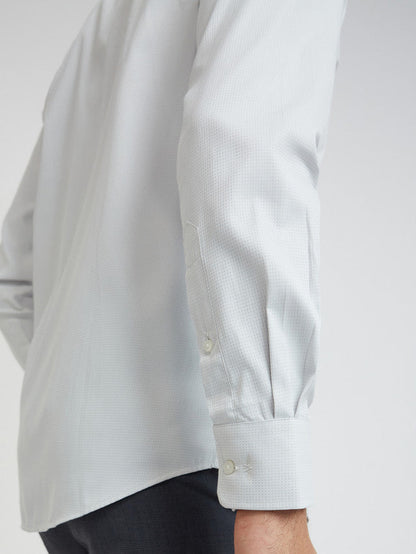 Park Avenue Grey Structure Slim Fit Cotton Blend Formal Shirt