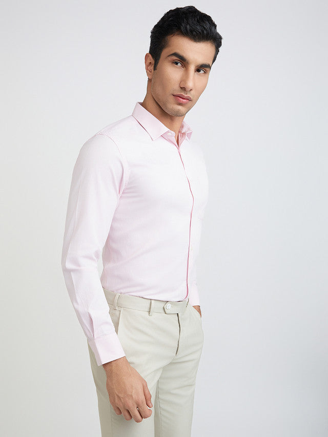 Park Avenue Men Pink Structured Slim Fit Cotton Blend Formal Shirt