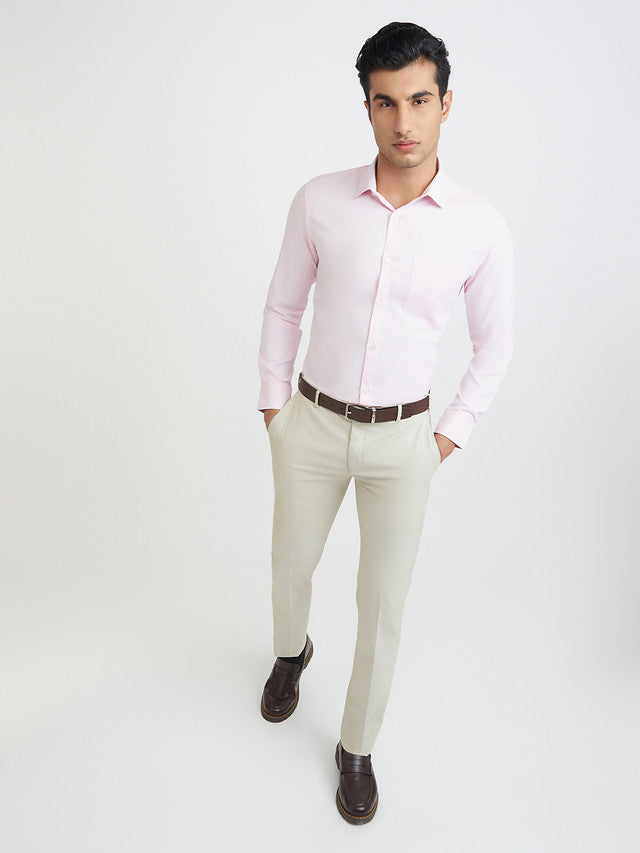 Park Avenue Men Pink Structured Slim Fit Cotton Blend Formal Shirt