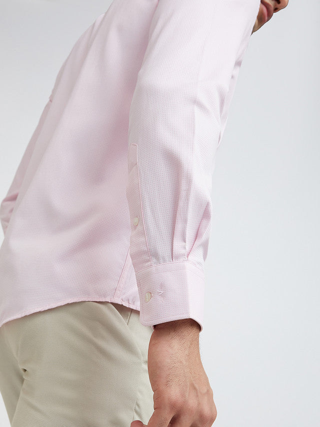 Park Avenue Men Pink Structured Slim Fit Cotton Blend Formal Shirt
