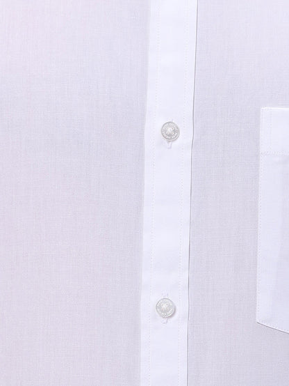 Park Avenue White Solid Slim Fit Full Sleeve Cotton Shirt