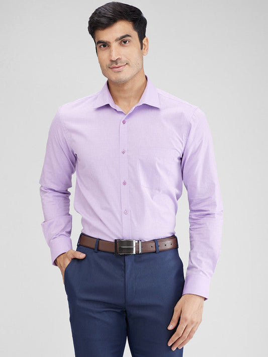 Park Avenue Purple Structure Slim Fit Full Sleeve Cotton Shirt
