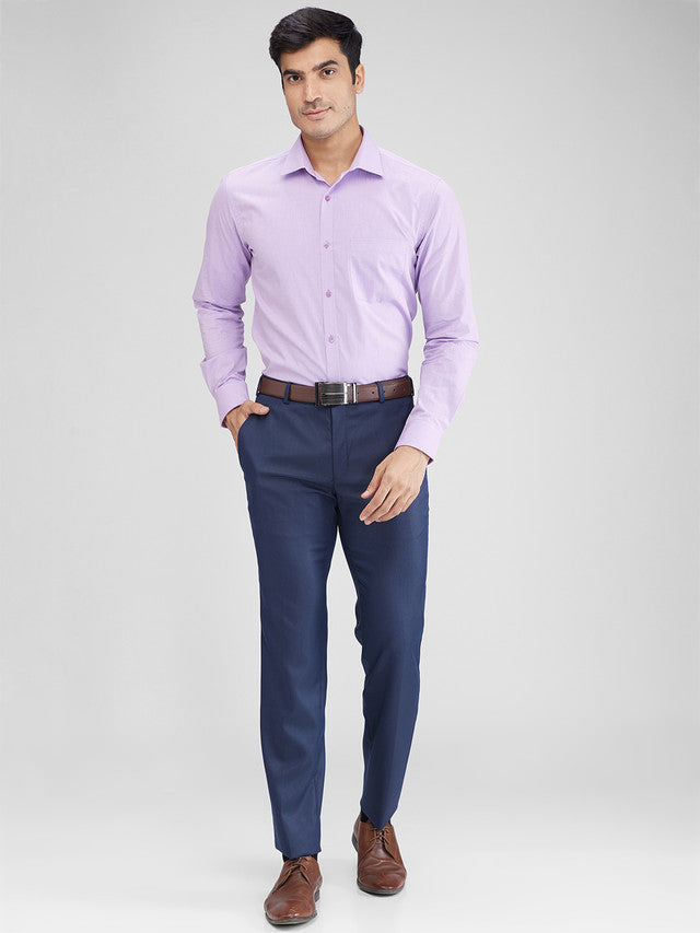 Park Avenue Purple Structure Slim Fit Full Sleeve Cotton Shirt