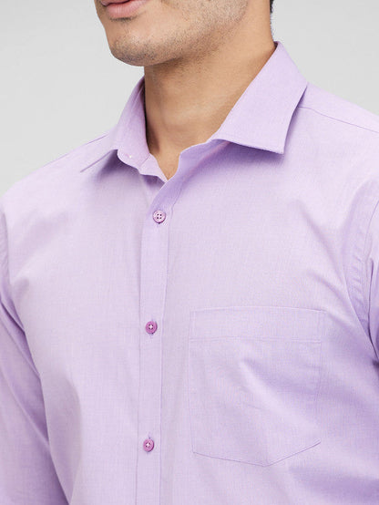 Park Avenue Purple Structure Slim Fit Full Sleeve Cotton Shirt