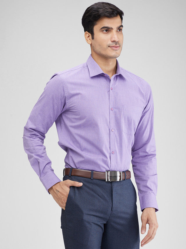 Park Avenue Purple Structure Slim Fit Full Sleeve Cotton Shirt