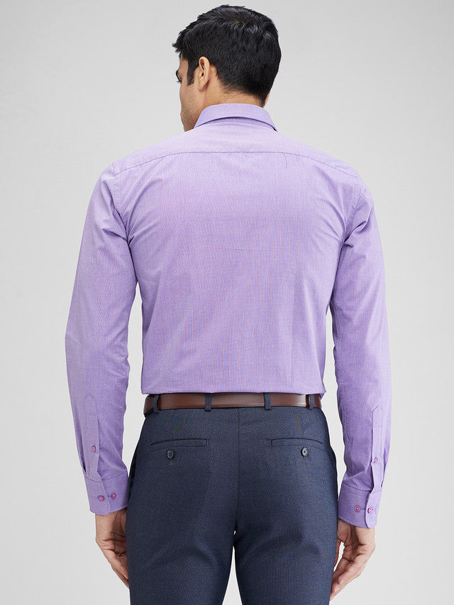 Park Avenue Purple Structure Slim Fit Full Sleeve Cotton Shirt