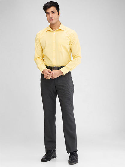 Park Avenue Yellow Structure Slim Fit Cotton Formal Shirt