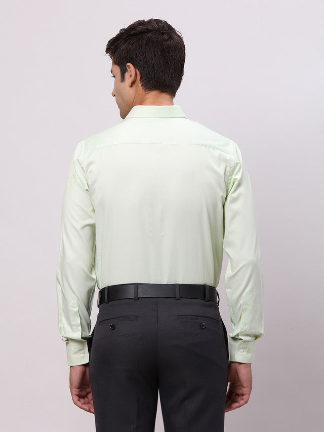 Park Avenue Green Structure Slim Fit Cotton Blend Formal Shirt
