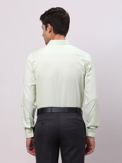 Park Avenue Green Structure Slim Fit Cotton Blend Formal Shirt