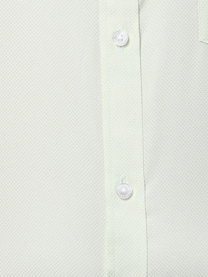 Park Avenue Green Structure Slim Fit Cotton Blend Formal Shirt