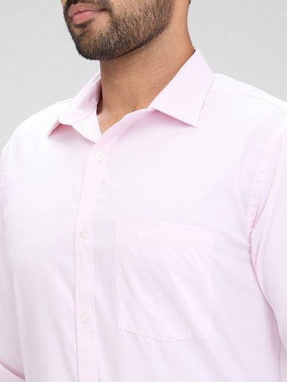 Park Avenue Pink Structure Slim Fit Full Sleeve Cotton Blend Shirt