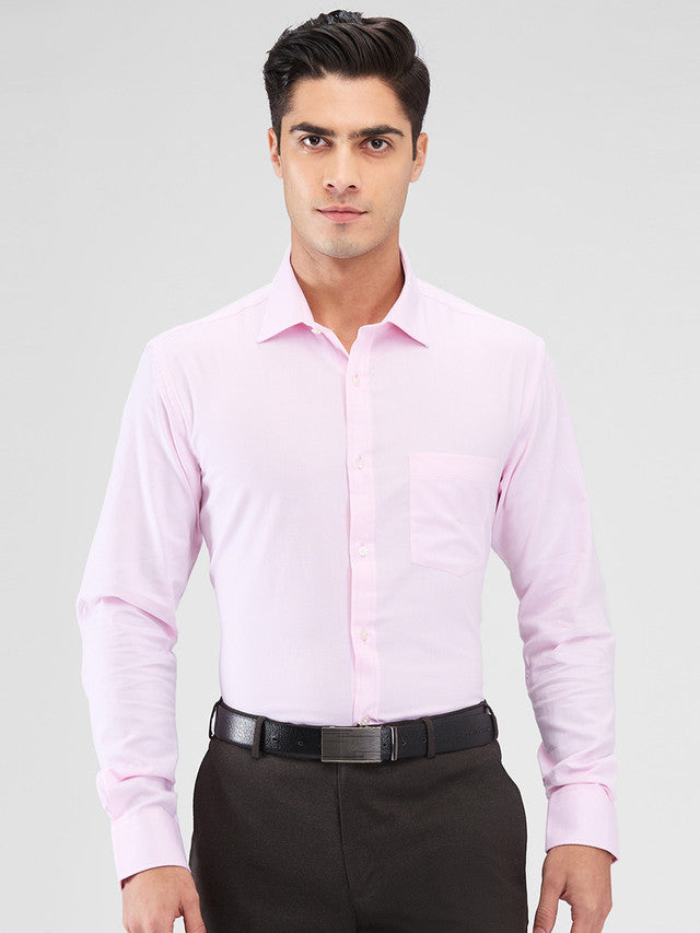 Park Avenue Pink Structure Slim Fit Cotton Formal Shirt