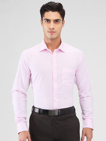 Park Avenue Pink Structure Slim Fit Cotton Formal Shirt