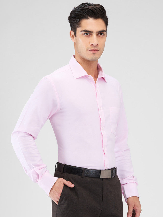 Park Avenue Pink Structure Slim Fit Cotton Formal Shirt