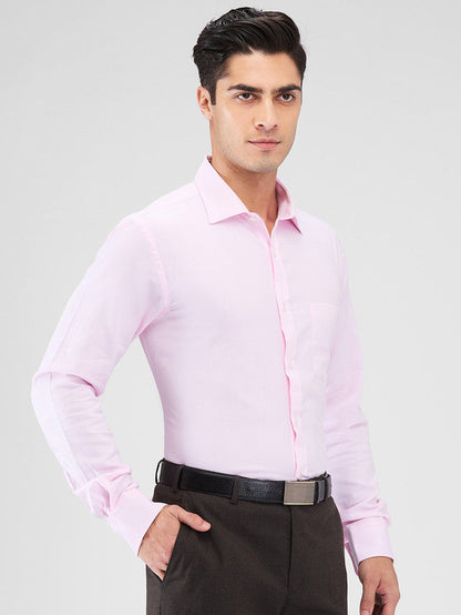 Park Avenue Pink Structure Slim Fit Cotton Formal Shirt