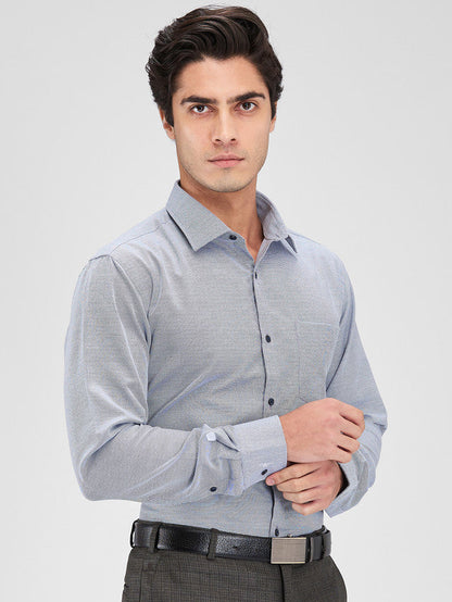 Park Avenue Grey Structure Slim Fit Cotton Blend Formal Shirt