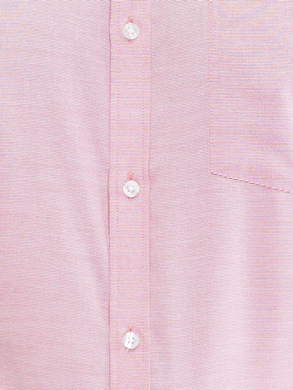 Park Avenue Pink Structure Slim Fit Full Sleeve Cotton Blend Shirt