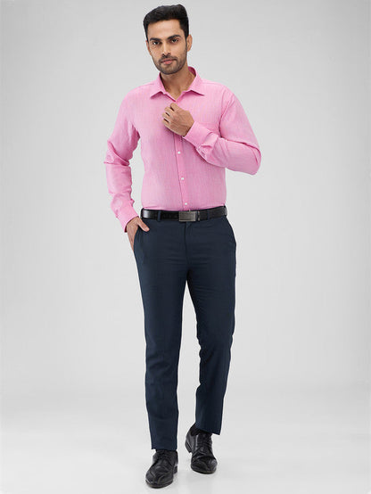 Park Avenue Pink Structure Slim Fit Cotton Blend Formal Shirt