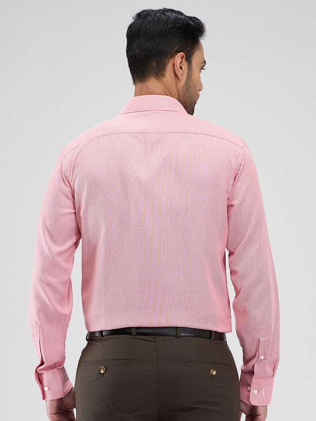 Park Avenue Pink Structure Slim Fit Cotton Blend Formal Shirt