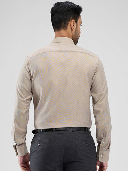 Park Avenue Khaki Structure Slim Fit Cotton Blend Formal Shirt