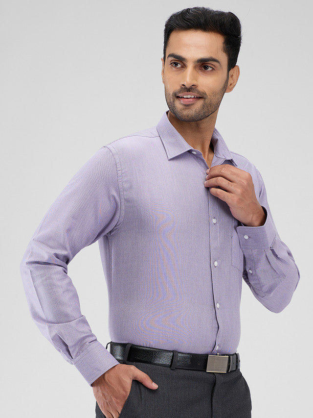 Park Avenue Purple Structure Slim Fit Cotton Blend Formal Shirt