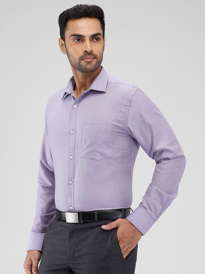 Park Avenue Purple Structure Slim Fit Cotton Blend Formal Shirt