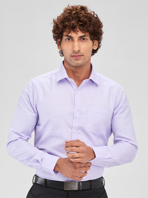Park Avenue Men Purple Structure Slim Fit Cotton Blend Shirt