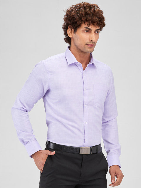Park Avenue Men Purple Structure Slim Fit Cotton Blend Shirt