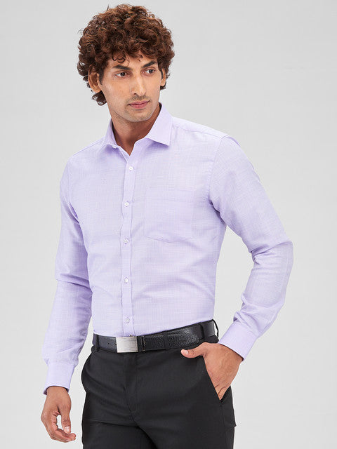 Park Avenue Men Purple Structure Slim Fit Cotton Blend Shirt