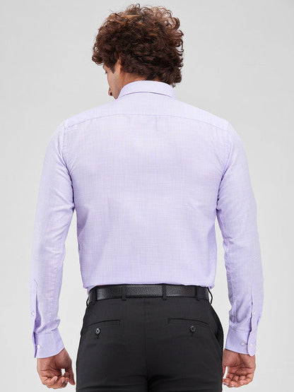 Park Avenue Men Purple Structure Slim Fit Cotton Blend Shirt