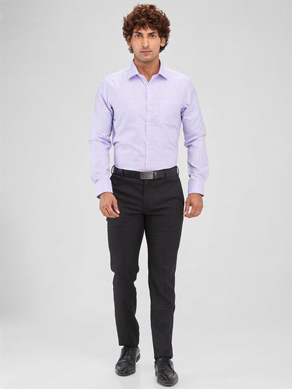 Park Avenue Men Purple Structure Slim Fit Cotton Blend Shirt