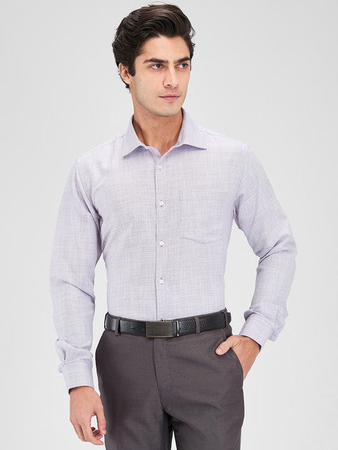 Park Avenue Men Purple Structure Slim Fit Cotton Blend Shirt