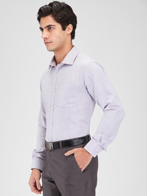 Park Avenue Men Purple Structure Slim Fit Cotton Blend Shirt
