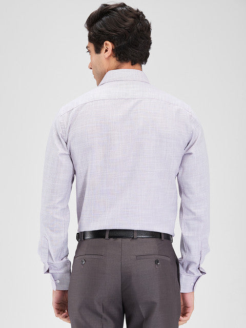Park Avenue Men Purple Structure Slim Fit Cotton Blend Shirt