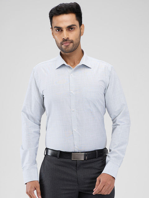 Park Avenue Men Blue Structure Slim Fit Cotton Blend Shirt