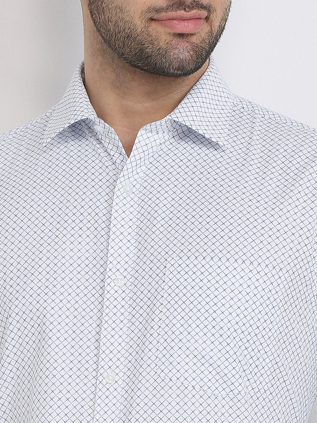 Park Avenue Men Blue Printed Slim Fit Polyester Blend Formal Shirt