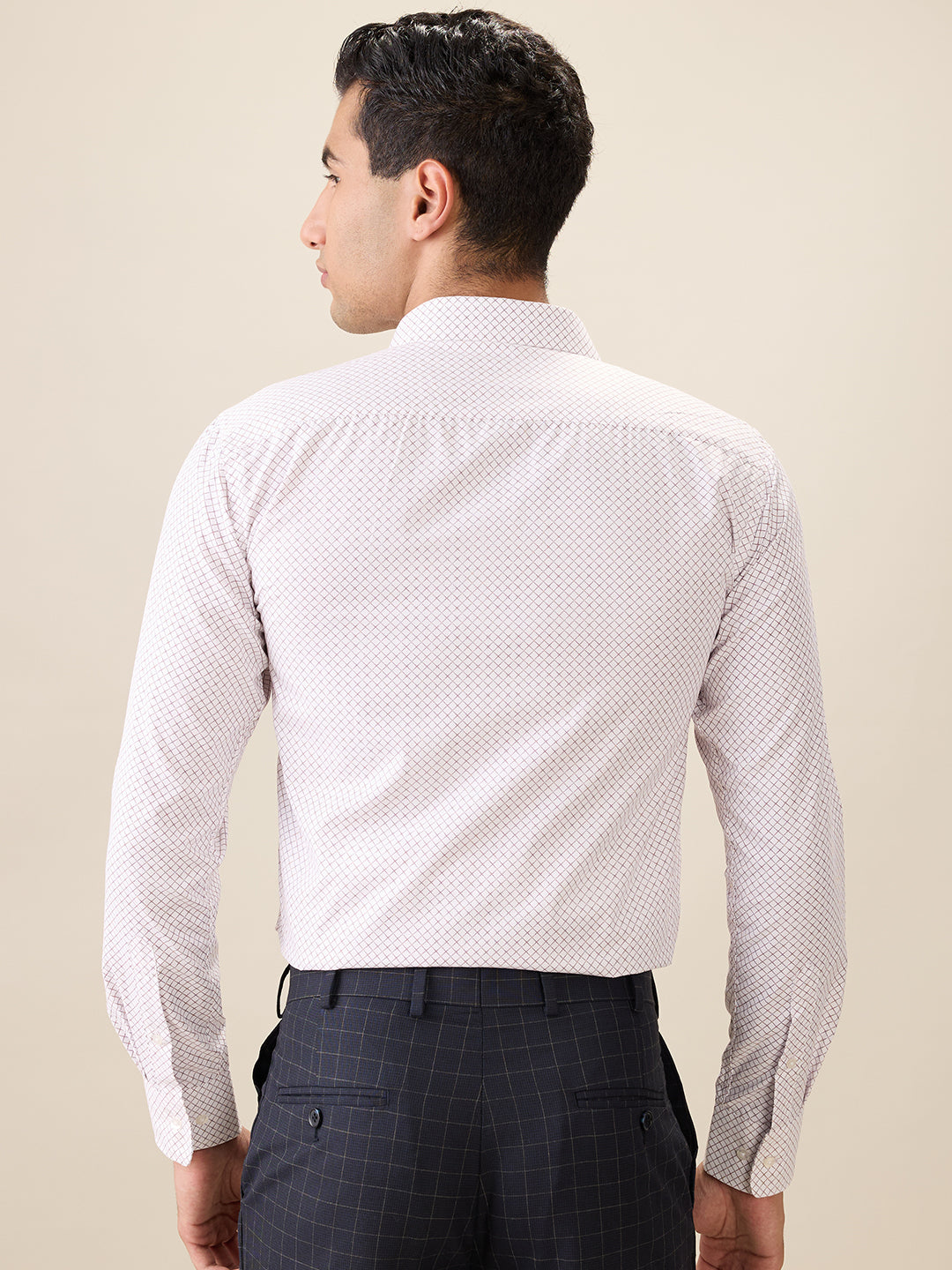 Park Avenue Men Maroon Printed Slim Fit Polyester Blend Full Sleeve Formal Shirt