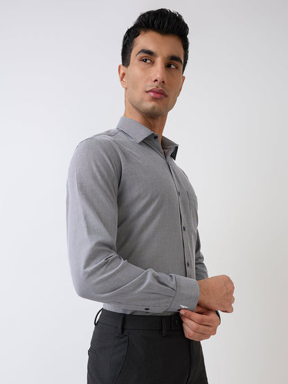 Park Avenue Men Blue Structure Slim Fit Polyester Blend Formal Shirt