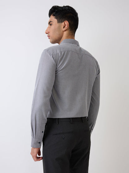 Park Avenue Men Blue Structure Slim Fit Polyester Blend Formal Shirt