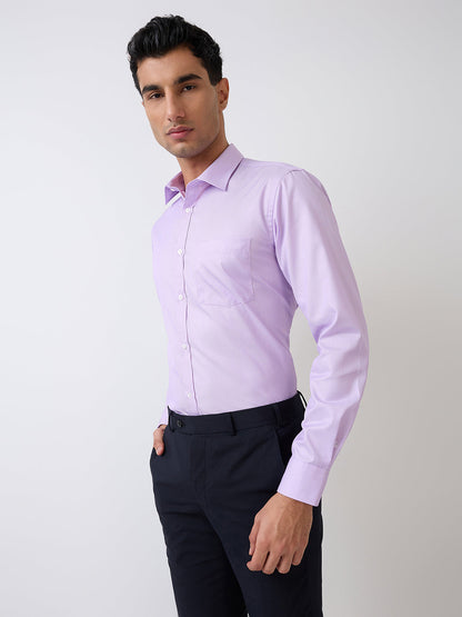 Park Avenue Men Purple Structure Slim Fit Polyester Blend Shirt