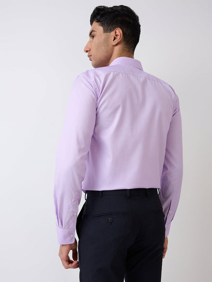 Park Avenue Men Purple Structure Slim Fit Polyester Blend Shirt