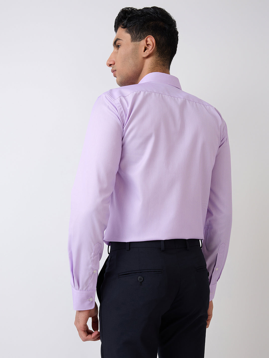 Park Avenue Men Purple Structure Slim Fit Polyester Blend Shirt