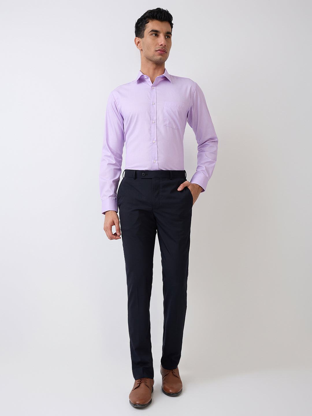 Park Avenue Men Purple Structure Slim Fit Polyester Blend Shirt