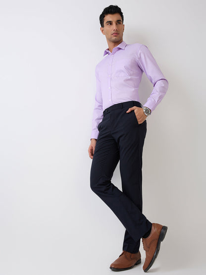 Park Avenue Men Purple Structure Slim Fit Polyester Blend Shirt