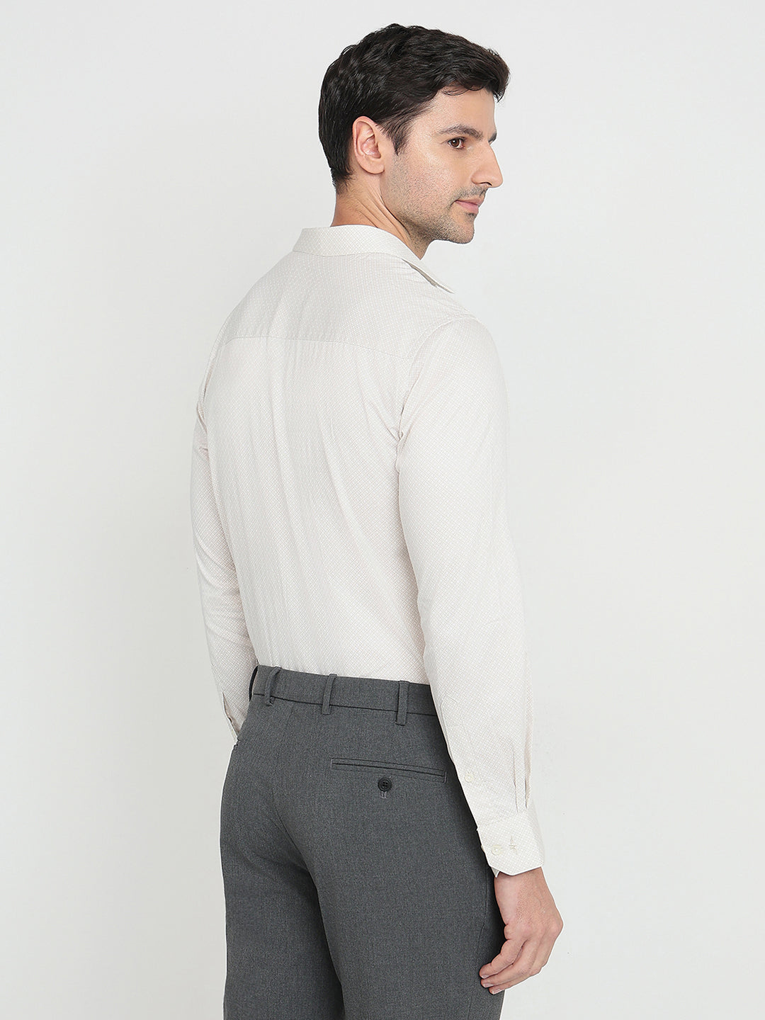 Park Avenue Men Brown Printed Slim Fit Cotton Full Sleeve Formal Shirt