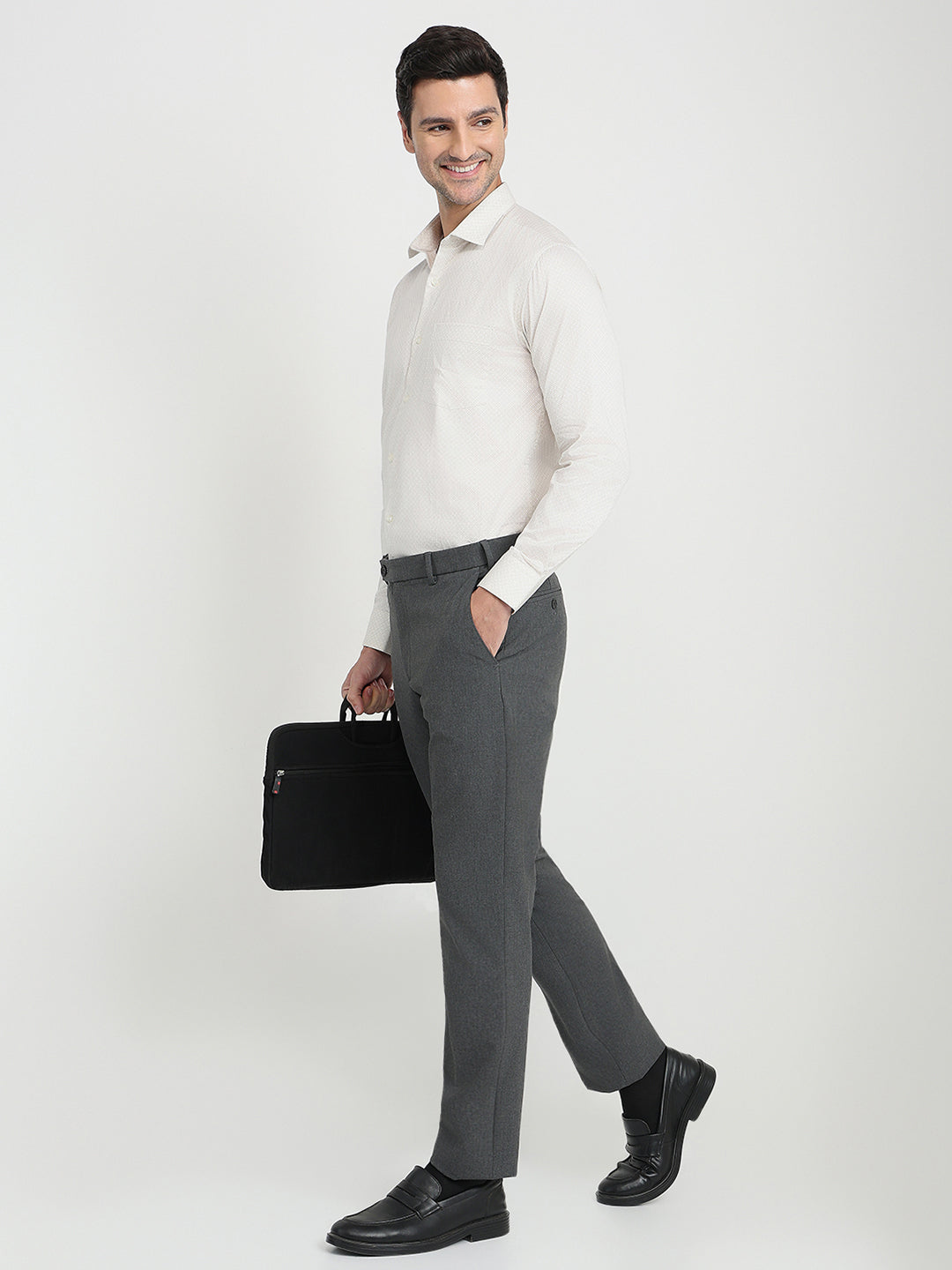 Park Avenue Men Brown Printed Slim Fit Cotton Full Sleeve Formal Shirt