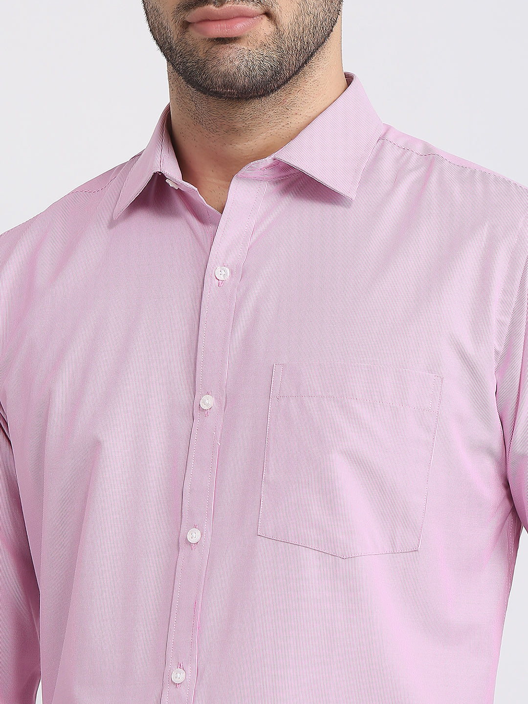 Park Avenue Men Pink Structure Slim Fit Cotton Blend Formal Shirt