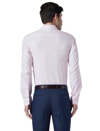 Park Avenue Men Pink Solid Slim Fit Cotton Blend Shirt